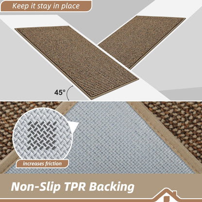 BEQHAUSE Dirt Trapper Door Mat 36" x 60", Non-Slip Washable Doormats Entrance Mat, Dirt Resistant and Absorbent Welcome Mat, Low Profile Floor Mats for Front Back Door and Entryway, Beige