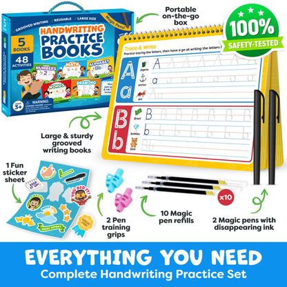 Magic Grooved Writing Practice for Kids Age 3-5 - Grooved Writing Books for Kids 3-5 - Handwriting Practice for Kids 5-7 - Tracing Books Toys for 4 Year Old - Preschool Learning Activities