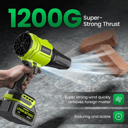 YUQUESEN Cordless Leaf Blower, 980,000 RPM Handheld Leaf Blower with 2 X 4.0Ah Batteries & Charger, Lightweight Leaf Blowers for Patio Cleaning, Lawn Care, Leaves, Dust - Light Green