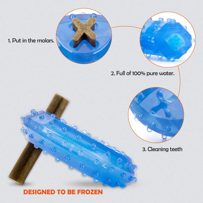ZNOKA Pet Products Arctic Freeze Fetch Food Cooling Teether Chew Toy (2PCS)