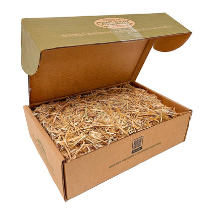 Blue Mountain Hay Organic Garden Straw (5 lb) - Natural Mulch for Gardening, Flower Beds & Landscaping, New Lawn Grass Seeding, Compost, Raised Garden Bed, Cat Grass & Grass Seed