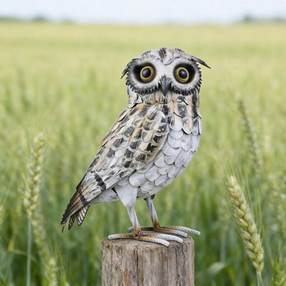 Shorayn Metal Owl Decor Garden Statue Outdoor Sculpture Yard Art for Patio Lawn Backyard Home Decoration Great Gifts