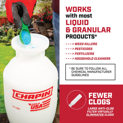 Chapin 20084: 1 Gallon Pump Sprayer – Lawn & Garden Sprayer for Weeds, Pesticides & More – 4-in-1 Spray Nozzle, Comfort Handle & Splash Guard – Durable & Lightweight