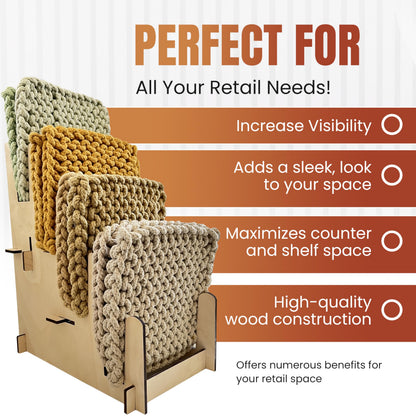 Wood Display Stand - Plates, Art Prints, Artwork, Pictures, Books, Stationery, Records, Magazines & More - Trade Shows, Farmers Markets & At Home Use - Sturdy & Stylish (Natural, Small)…
