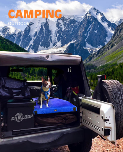 GAIALOOP 3 Inch Memory Foam Camping Mattress, Dual Layer Thick Sleeping Camp Pad for Car Tent Cot, Roll-Up Portable Glamping Floor Bed for Guests Sleepover[Cot: 72 * 24 * 3"]