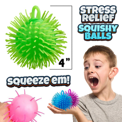 Bedwina Puffer Balls (Pack of 144) - Squishy Balls for Kids Neon Party Favors Sensory, Stress Relief & Therapy Toys for Kids, Boys & Girls Goodie Bag Stuffers, Prizes & Party Supplies in Bulk