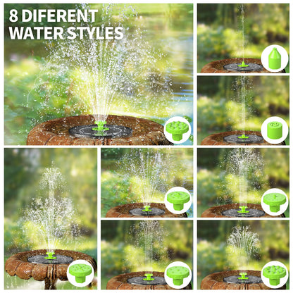4.0W Solar Bird Bath Fountain Pump, Solar Powered Water Pump, Outdoor Water Fountain with 8 Nozzles for Hummingbirds, Garden, Pool, Pond