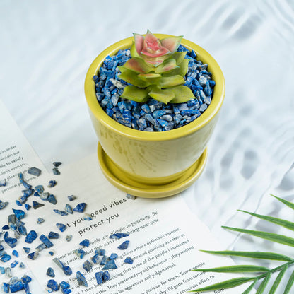 Crocon 1/2 LB Crushed Lapis Lazuli Chips Bulk Stones 1100+ Carats Natural Quartz Pieces Irregular Shape Gemstones for Gifts & Chakra Healing Crystals Home Décor Gifts for Women