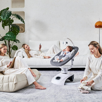 VaVaSoo Baby Swing for Infants Mamroo Electric Automatic Multi Motion Newborn for Girl & Boy with Remote Control, 5 Speed, 13 Melodies, Light Gray (Gary)