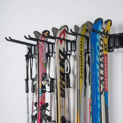WALMANN Garage Storage Organization System Ski Wall Rack Up to 10 Pairs of Skis Mount Hanger Home Shed and Garage Snowboard Wall Rack Holds Up to 300 lbs