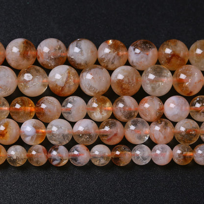 6MM 60PCS Natural Stone Citrine A Grade Quartz Crystal Loose Beads for Jewelry Making DIY Bracelet Necklace 1 Strand 15’’