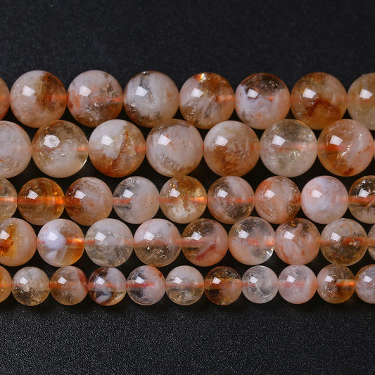 6MM 60PCS Natural Stone Citrine A Grade Quartz Crystal Loose Beads for Jewelry Making DIY Bracelet Necklace 1 Strand 15’’
