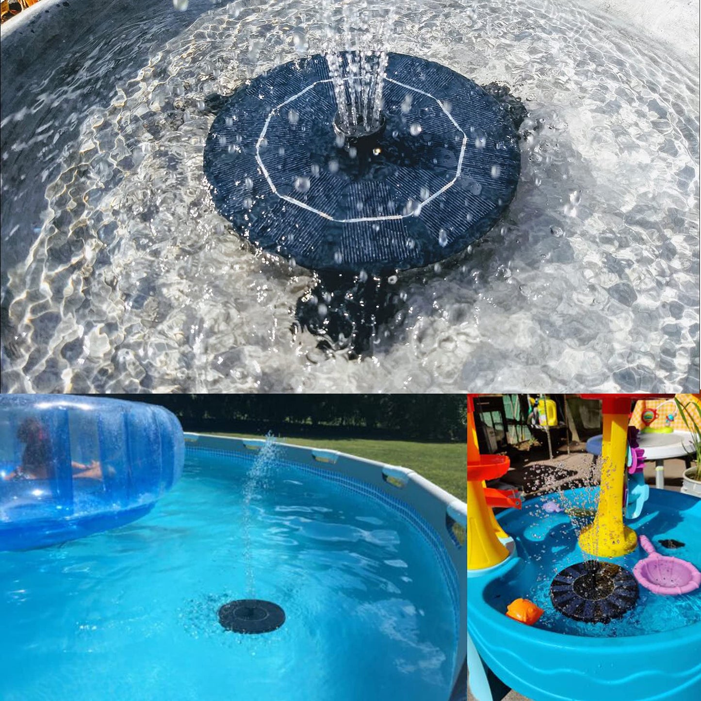 Solar Fountain, Solar Powered Bird Bath Fountain with 4 Nozzles 1.4W Solar Panel Kit Water Pump, Outdoor Watering Submersible Pump for Pond, Pool, Garden, Fish Tank