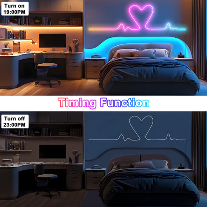 Cozylady RGB Neon LED Rope Lights, Waterproof Bluetooth APP Remote Control Music Sync Strip Lights, 24V Flexible DIY Silicone Light for Bedroom Home Indoor Outdoor Decor (7.5M/25Ft)