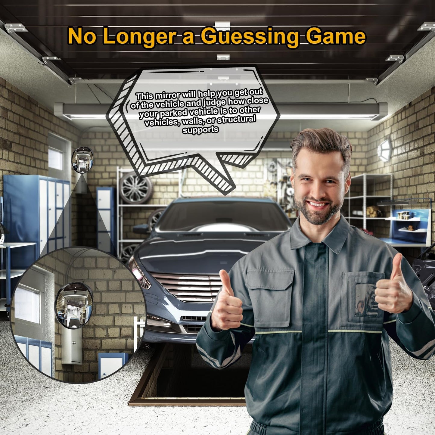 Angooni 16" Convex Driveway Mirror, Upgrade Wide Angle View, Adjustable Blind Spot Mirror, Traffic Mirrors, Security Mirrors Indoor and Outdoor, Parabolic Safety Mirrors