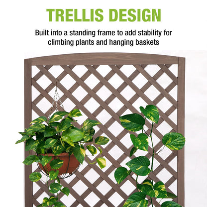 GUTINNEEN Planter Box with Trellis Outdoor Tall Flower Standing Vertical Lattice Frames for Climbing Plants Large Bottom Space for Patio Garden Flower Bed