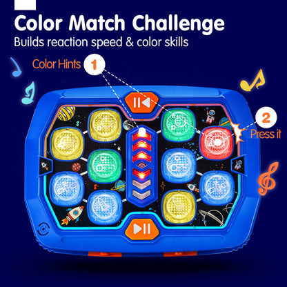 hahaland Toys for Ages 5-7 - Interactive Whack A Game with Sound and Light Stem Montessori Toy for Kids Age 3 4 5 6 7 Years Old Birthday Easter Basket Stuffers