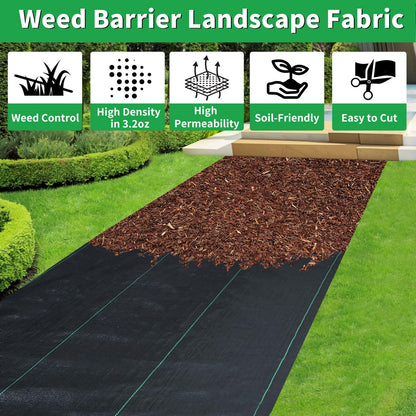 Vanver 3ftx300ft Garden Landscape Fabric Weed Barrier Fabric Heavy Duty,Weed Blocker Fabric, Geotextile Fabric Under Gravel,Garden Tarp to Prevent Weeds, Landscaping Fabric, Driveway Fabric