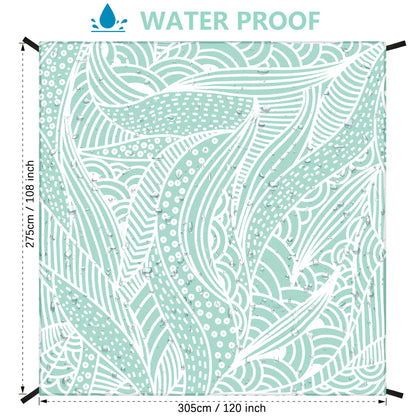 HIHOHO Beach Blanket, Sandproof Beach Mat, Waterproof Quick Drying Lightweight Outdoor Aztec Picnic Mat 79" X 83"/120"x108" for 2-8 Adults for Travel, Camping, Hiking
