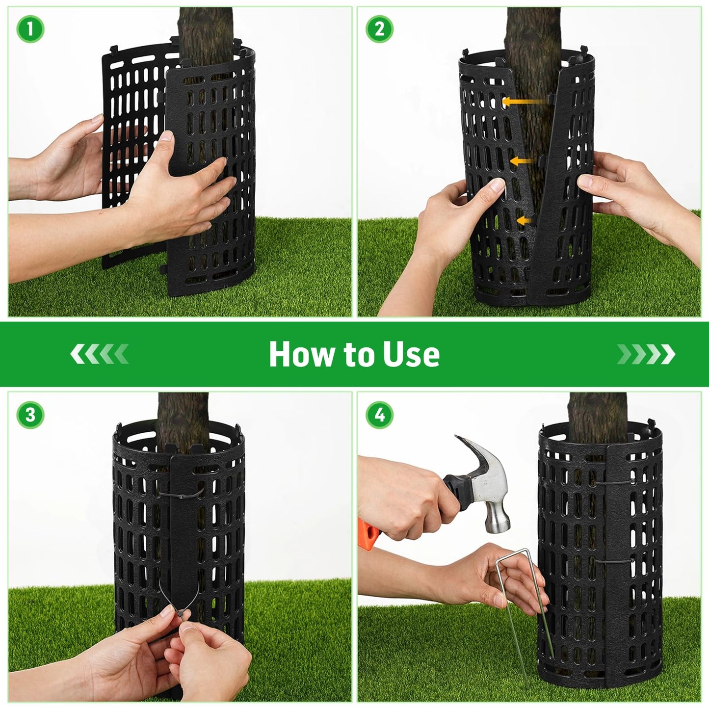 20PCS Plant and Tree Guard Protector, Tree Trunk Protector Around Trunk Bark, Saplings, and Vines, Expandable Mesh Tree Bark Protector 15 Inches Tall, Protect from Trimmers, Mowers, and Animals