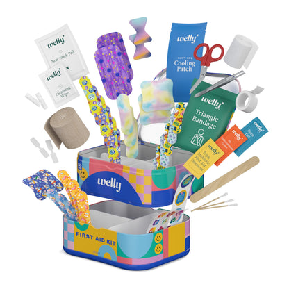Welly Comprehensive First Aid Kit - FSA Eligible - Adhesive Bandages, Tape and Non-Stick Pads, Butterfly Strips, Cleansing Wipes, Ointments, Gauze, and More - 240 Pieces