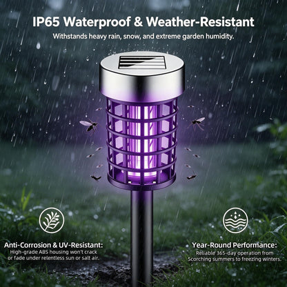 4 Pack Solar Bug Zapper Outdoor Waterproof Mosquito Repellent Outdoor Patio Mosquito Trap & Killer for Moths, Gnats, Flies, Small Flying Insect, Solar Powered Fly Zapper for Backyard, Garden, Patio