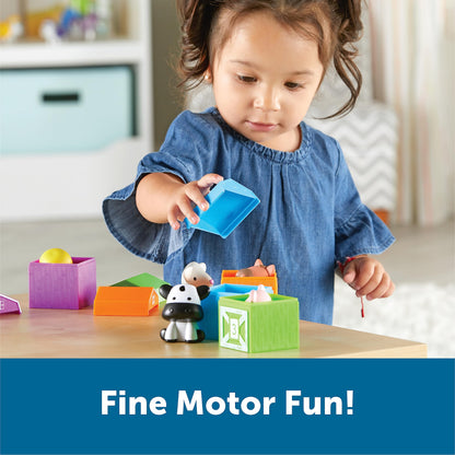 Learning Resources Peekaboo Learning Farm - Farm Animals for Toddlers, Educational Fine Motor Montessori Sets, Toddler Animal Toys, Counting, Sorting & Matching Barn Animal Toy, Little Animal Figures