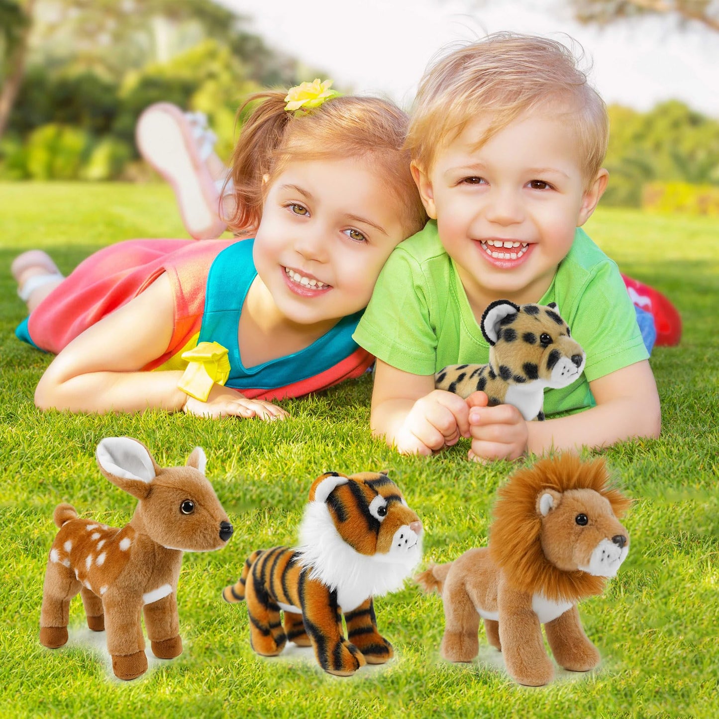 JUSTQUNSEEN Stuffed Animals Toy Farm Animals 8 INCH,Plushies Stuffed Animals for Girls Plush Toys Little Stuffed Animal, Cute Stuffed Animal Plush Toy for Boy Girls (Standing Sika Deer)