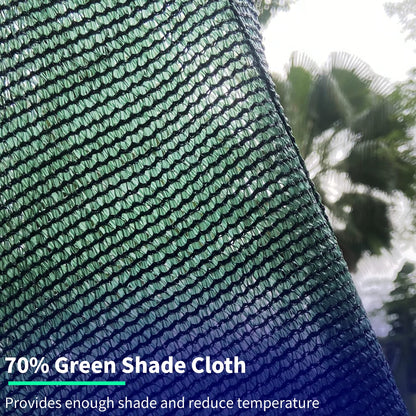 UCINNOVATE 70% Green Garden Sun Shade Cloth, 10x13 FT UV Resistant Sunblock Shade Net, Durable Mesh Shade Fabric Tarp with Grpmmets for Greenhouse, Plants Cover, Pergola, Canopy, Patio or Dog Kennel