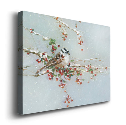 Renditions Gallery Canvas Abstract Wall Art Home Paintings & Prints Artwork Innocent Winter Woodpecker Glam Wall Hanging Snowy Modern Decorations for Bedroom Office Kitchen - 8"x12" LT20