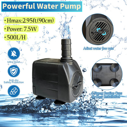 TIANCENTRAL H Electric Bird Bath Fountain Pump with Natural Rock Design, Continuous Water Bubbler (Not Solar) 7.5W Adjustable Submersible Pump with 6FT Anti-Bite Cord for Outdoor Garden & Patio Decor
