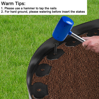 JERIA 2 Inch Tall 33 FT Garden Edging Kit with 45pcs Spikes, Plastic Edging for Landscaping