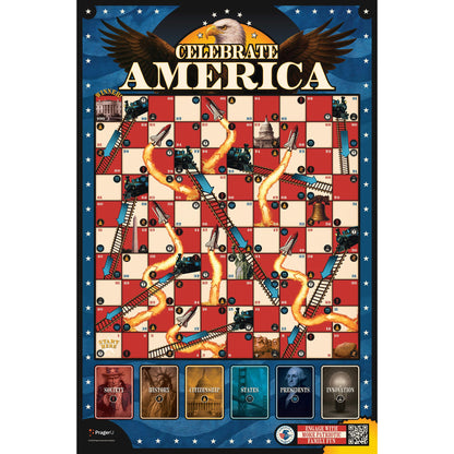PragerU: Celebrate America - Race to The White House Board Game, USA Trivia Game, America’s 250th Anniversary Edition, Families & Kids 8+, 2+ Players, Made in America