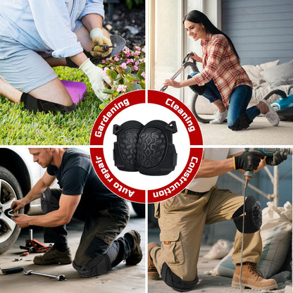 FREEKYROCK Gel Knee Pads for Work, Professional Knee Pads for Men Women with Soft Foam, Heavy Duty Cap, Adjustable Straps, Quick-Fasten Buckle for Construction, Gardening, Welding, Roofing, Cleaning