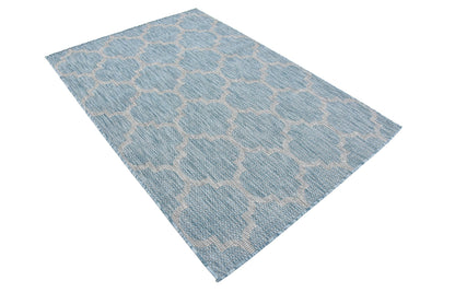 Unique Loom Outdoor Trellis Collection Area Rug (4' 1" x 6' 1" Rectangle, Aquamarine/ Gray)