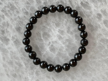 GAF TREASURES Shungite Crystal Bead Bracelet 8mm, Genuine Shungite Stretch Gemstone Bracelet, Healing Crystal Bracelet, Gift for Men & Women (1)
