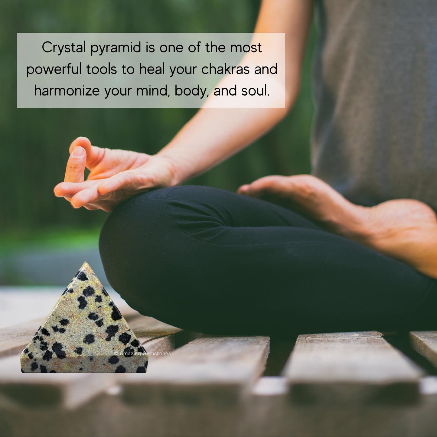 Amazing Gemstone Dalmatian Jasper Pyramid Crystal Healing Stones - 1.5" Great Pyramid Figurine of Natural Stone Pyramid for Meditation, Reiki, Chakra Balancing and Crystal Pyramids Grid