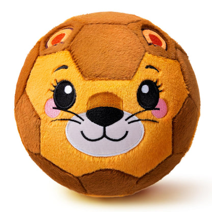 VangeBow Silent Indoor Soccer Balls for Toddlers 1-3, Inflatable Soft Plush Baby Toddler Soccer Ball Toys Gifts for 1 2 3 4 5 Year Old Boy Girl First Birthday Gift (Lion, Pump Include)