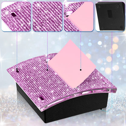 Eersida Rhinestone Self Stick Note Pad Holders 4 x 4 Inches Purple Cute Note Holder Sticky Dispenser Bling Memo Stick Dispenser for Office Employee Coworkers Gifts Home Desk Supplies