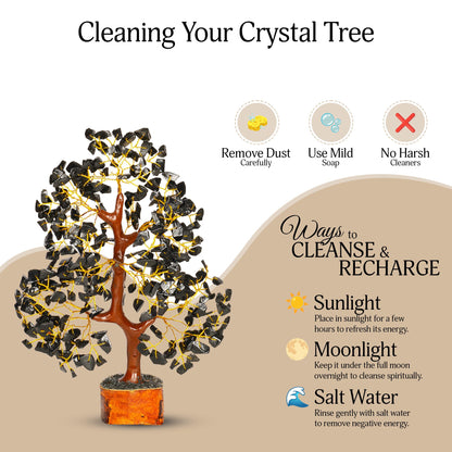 YATSKIA Black Tourmaline Crystal Tree of Life - Money Tree - Birthday Gifts for Women - Chakra Crystals and Stones - Positive Energy Gifts