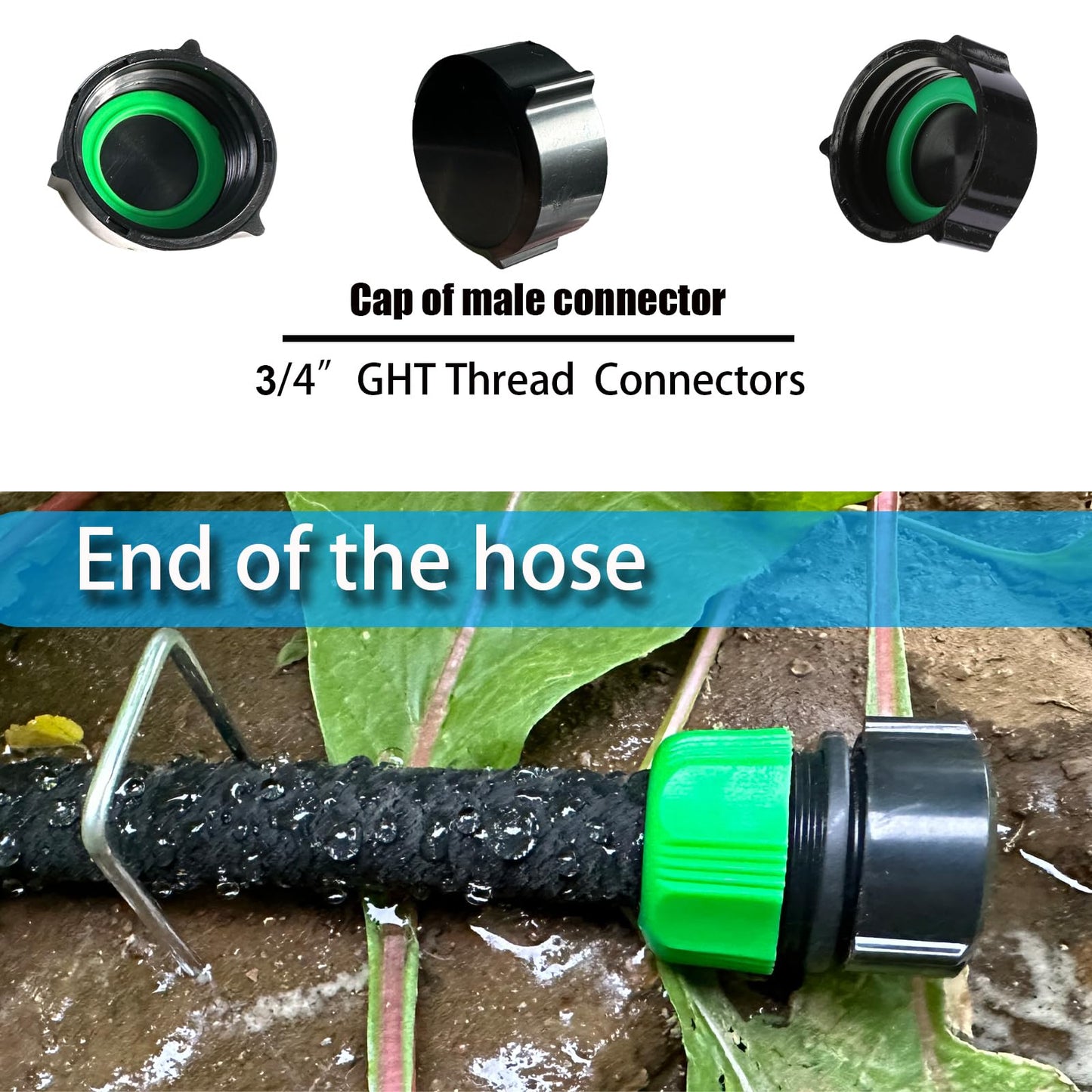 AMRITA Fittings for 1/2" Garden Soaker Hose, Female/Male Connector&Valves&Straight Connectors.(Fittings)