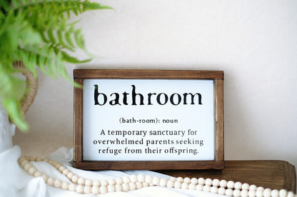 Lavender Inspired Farmhouse Funny Bathroom Signs Wall Decor with Humor Quote-Half Bath Signs-Rustic Bathroom Wall Hanging Decor-Guests Bath-Shelf Sitter-Powder Room Sign