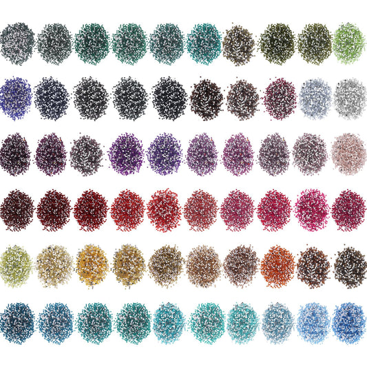 60000 Pcs 60 Color Rhinestones Diamond Painting Beads Flat Bottom Round Resin Beads Art Replacement Diamonds for DIY Craft Diamond Painting Accessories(Fresh Color)