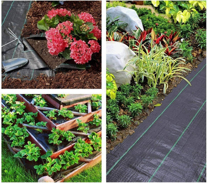 Groweco Weed Barrier Landscape Fabric Heavy Duty 6FT X 100FT Premium 3.2oz Ground Cover Landscape Fabric Gardening Mat,Woven Geotextile Fabric for Underlayment,Commercial Driveway Fabric