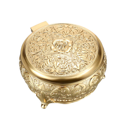 Hipiwe Vintage Metal Jewelry Box Different Shape- Small Antique Ring Earrings Necklace Storage Organizer Case Metal Treasure Chest Trinket Keepsake Gift Box
