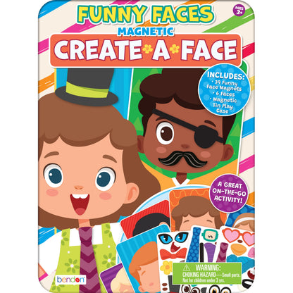 TS Shure by Bendon Create Funny Faces Magnetic Activity Tin with Illustrated Magnet Sheets and Playcard 50261