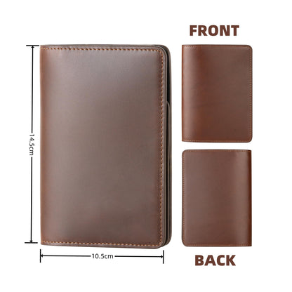 Mrain Luxury RFID Blocking Genuine Leather Passport Holder Passport Wallet for Travel Dark Brown