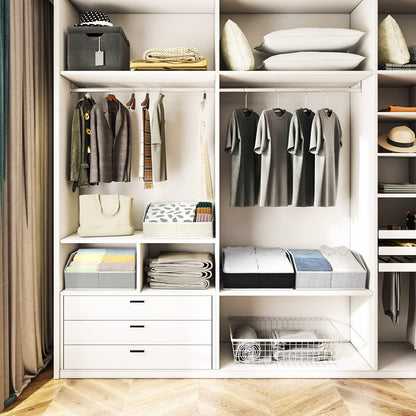 Homsorout Closet Organizers Bins 6 Packs - Large Closet Shelf Organizer with Handles, Fabric Trapezoid Storage Bins, Collapsible Storage Cubes for Clothes, Towels, Light Gray