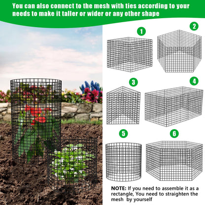 RGJ 5 Pack Plant Protector from Animals, 13x12 inch Wire Plant Cages Mesh Plant Cage Garden Plant Protector, Sturdy Bunny Barricades Chicken Wire Cloche Plant Protectors for Keeping Bunny Animals Out