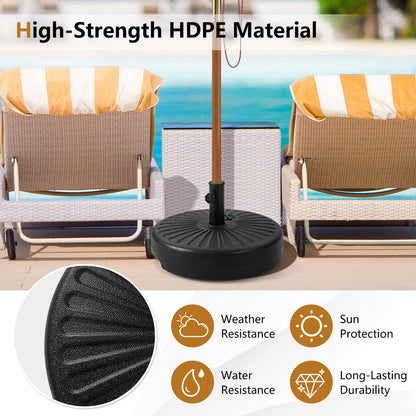 Tangkula Fillable Umbrella Base, 75 lbs Water & Sand Filled Heavy Duty 20 Inch Round Patio Outdoor Umbrella Weights, Umbrella Stand for Umbrella Pole 1.5-1.9 inches, for 9-10 ft Market Offset Umbrella